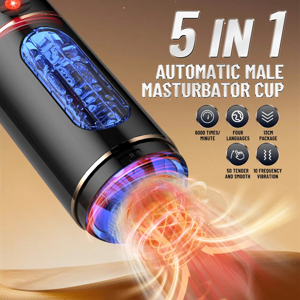 Men's Masturbator Pocket Pussy Automatic Male Masturbation Cup Intelligent Voice Penis Training Vibrator Sex Toy Joinjjtoy