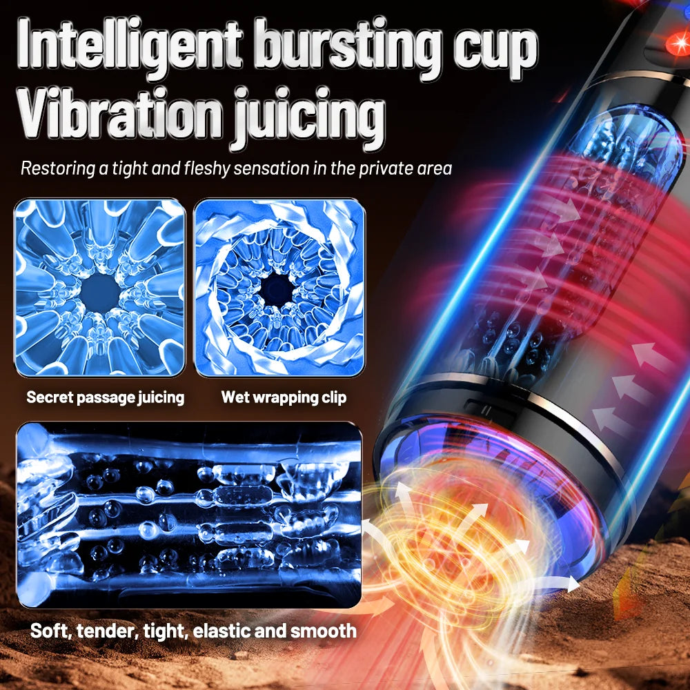 Men's Masturbator Pocket Pussy Automatic Male Masturbation Cup Intelligent Voice Penis Training Vibrator Sex Toy Joinjjtoy