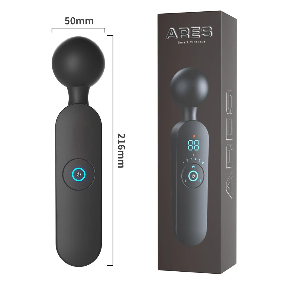 AV Magic Wand Vibrator for Women Clitoris Stimulator Heating Powerful Female Massager Digital Display USB Rechargeable Sex Toy